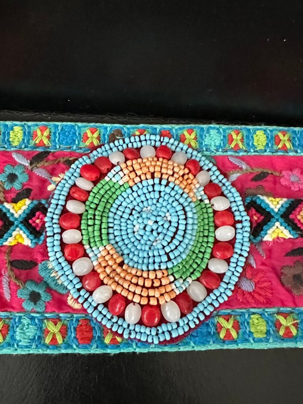 πΊβ¨ Johnny Was Obi Belt Beaded Embroidered Silk Sash Boho Chic Statement β¨πΊ - Picture 16 of 16